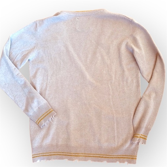 Le Superbe Oatmeal Beach to Bar Cashmere Cardigan, bejewelled shell, pockets, M - Picture 4 of 15